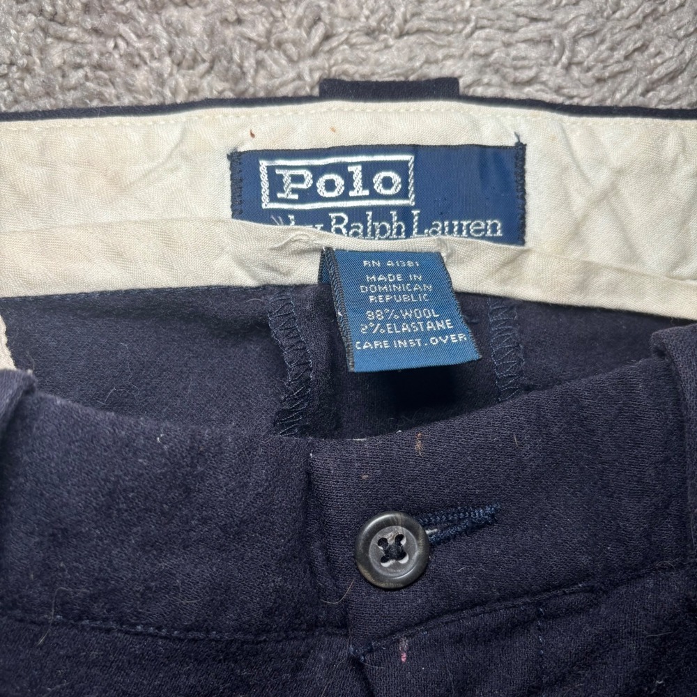Polo Ralph Lauren Mens Wool Blend Stretch Trousers Navy Blue 34x30 4834565RRC - Picture 5 of 15
